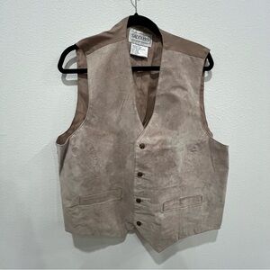 Vintage Men’s Vest Saddlery Pig Leather Shell Size XL  Cowboy Elegant Country